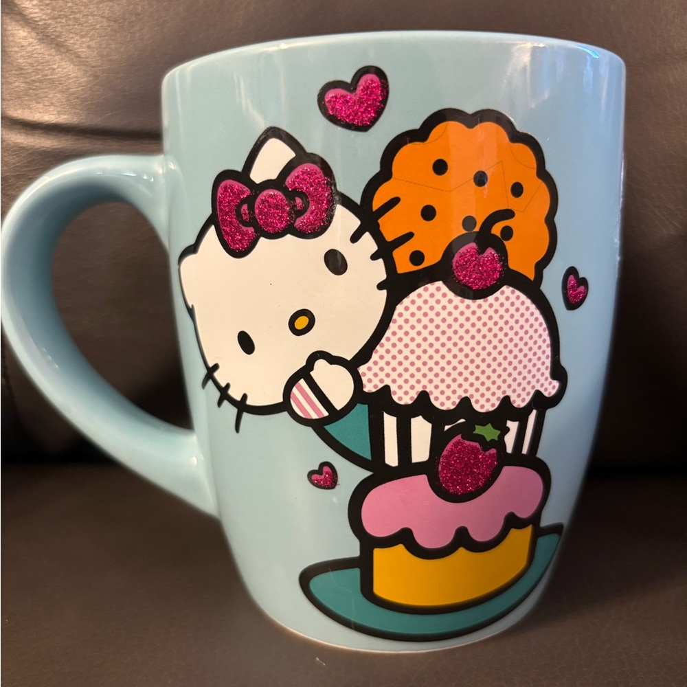 Hello Kitty Blue Mug with Pink and Orange Accents